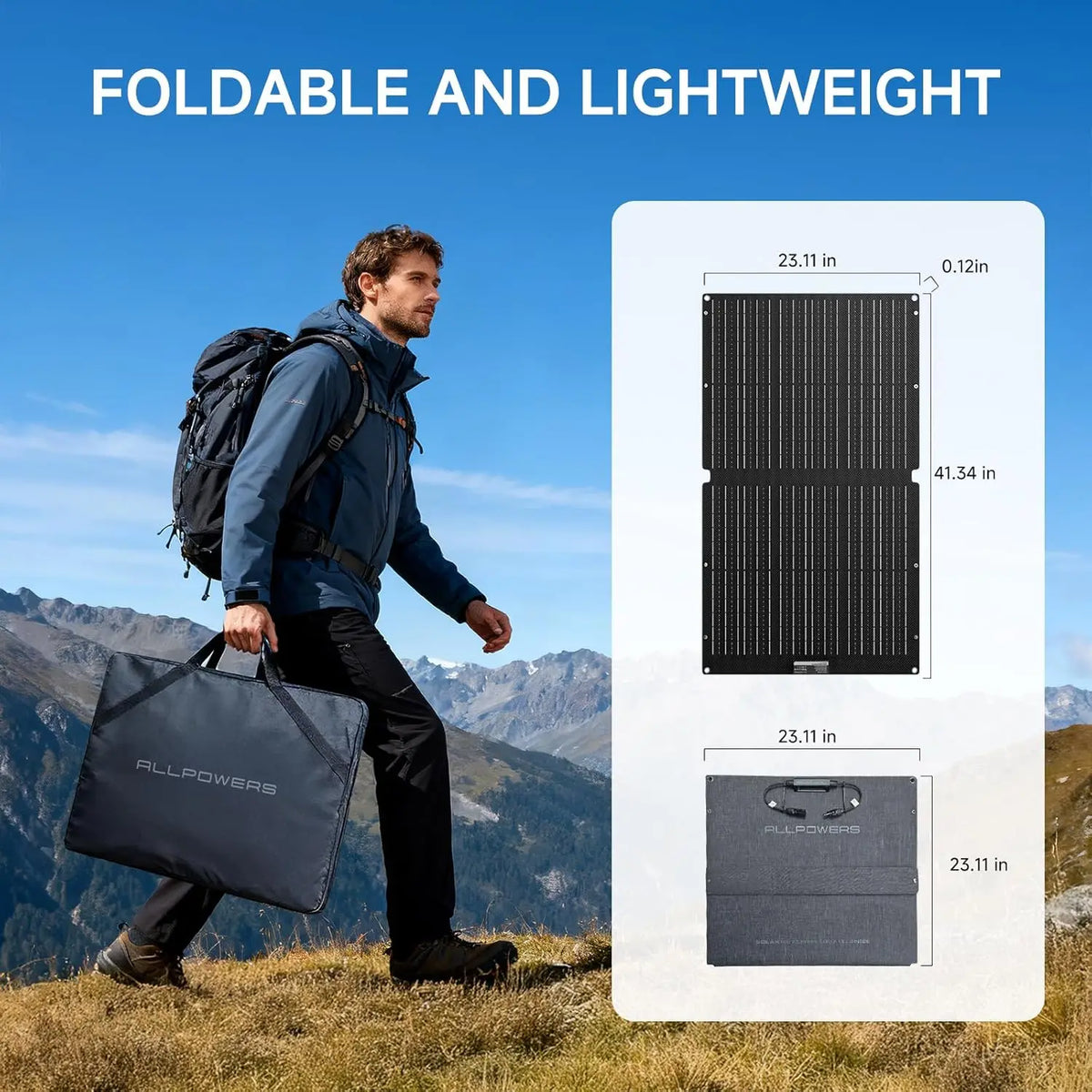 ALLPOWERS SE100 100W Foldable Monocrystalline Solar Panel for Camping
