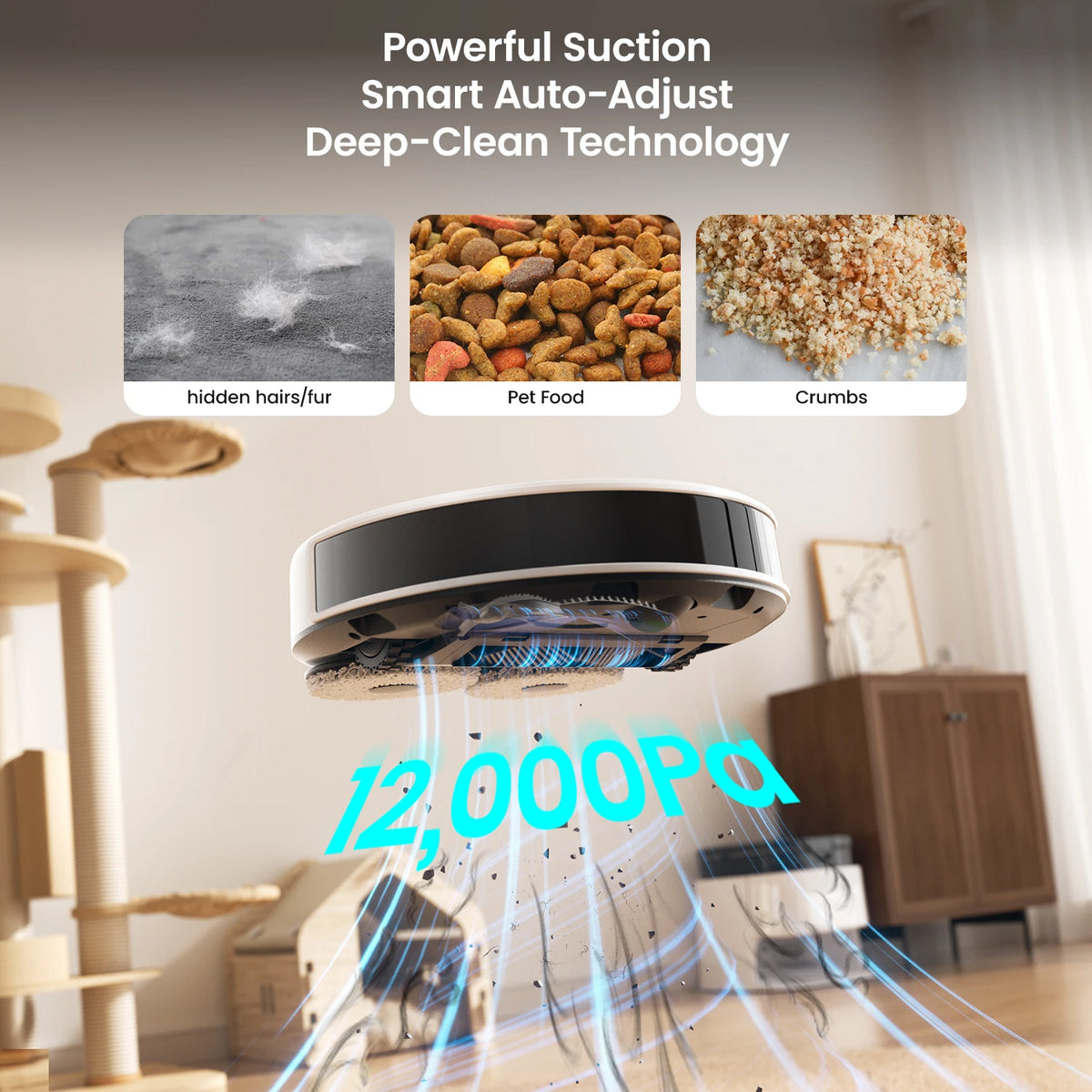 LEFANT M3L Robot Vacuum Cleaner, 12000 Pa Suction 220 min Battery, All-in-one Base Station,DToF Navigation, Double Rotary Cloth