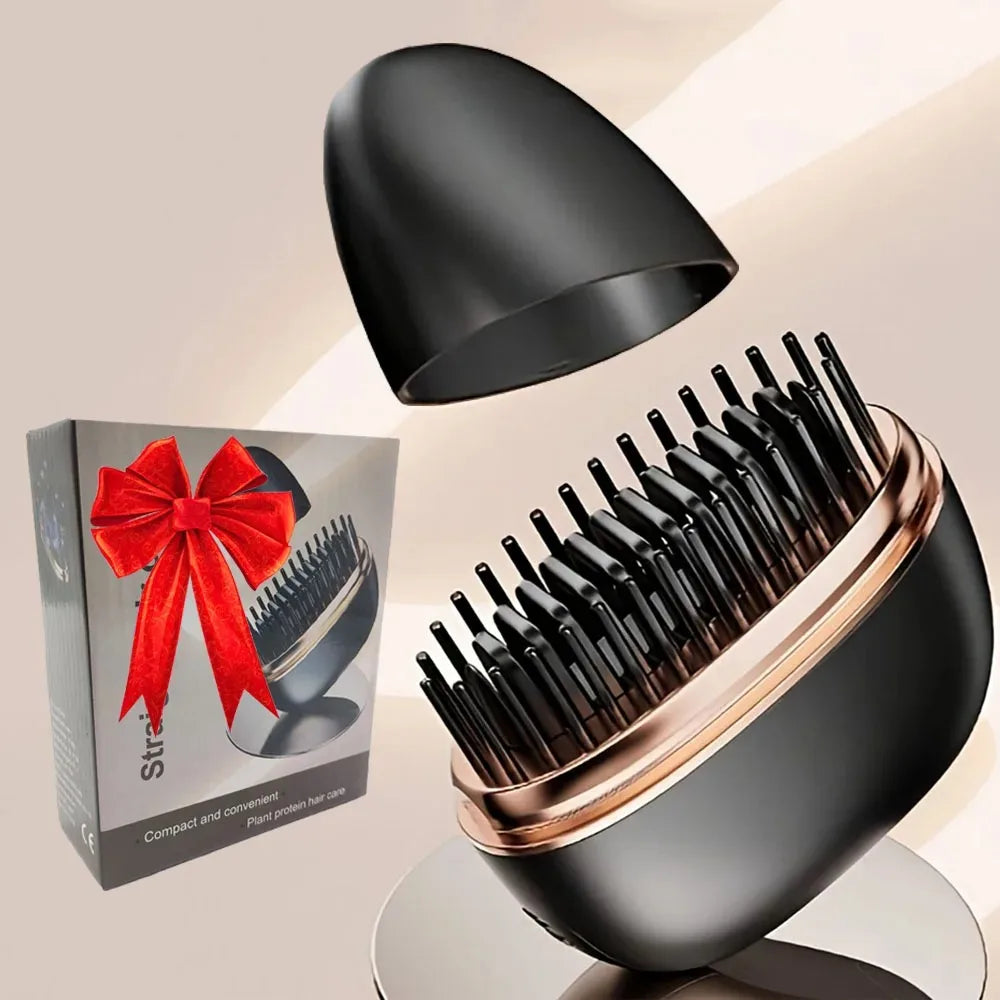Zimir Rechargeable Hair Straightener Brush With Anti Scalding Design