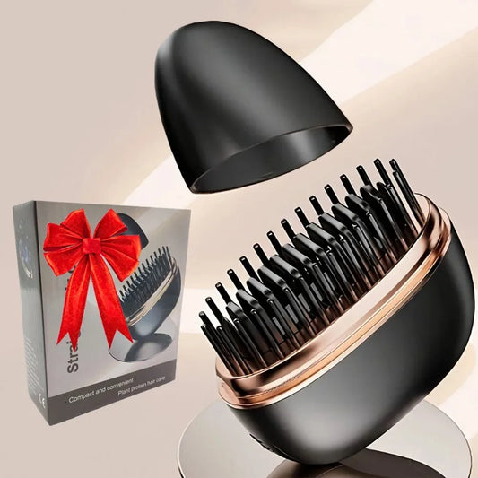 Zimir Rechargeable Hair Straightener Brush With Anti Scalding Design