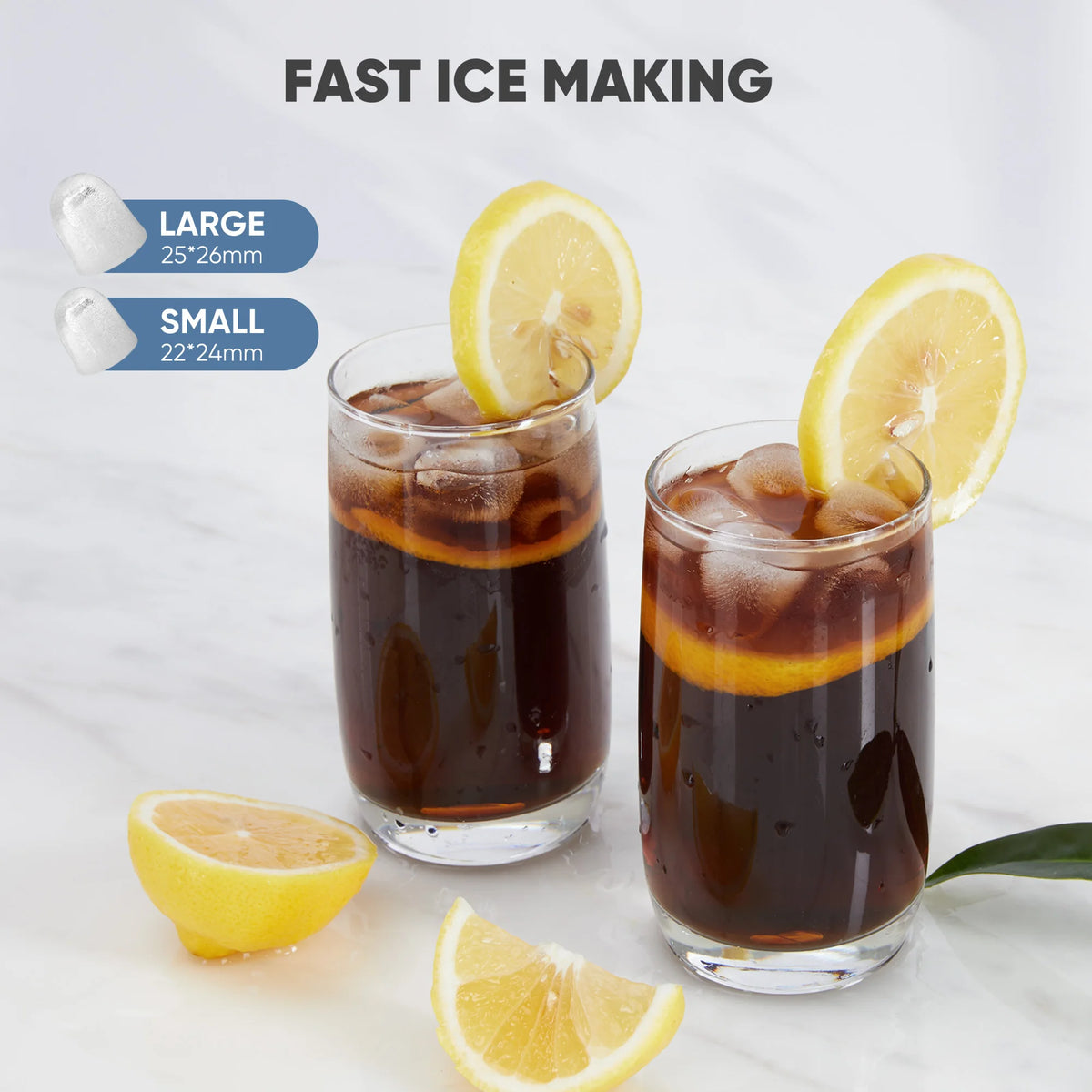 Portable Countertop Bullet Ice Maker With Handle And Self Cleaning Function