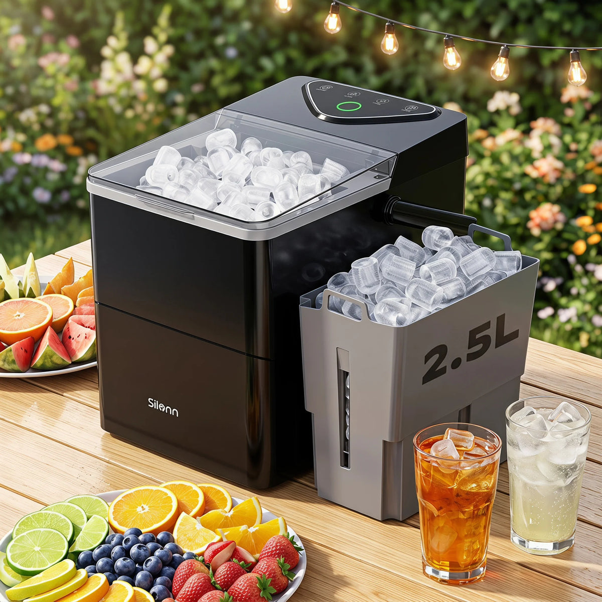 PHILERGO Countertop Ice Maker With Self-Cleaning LED Controls