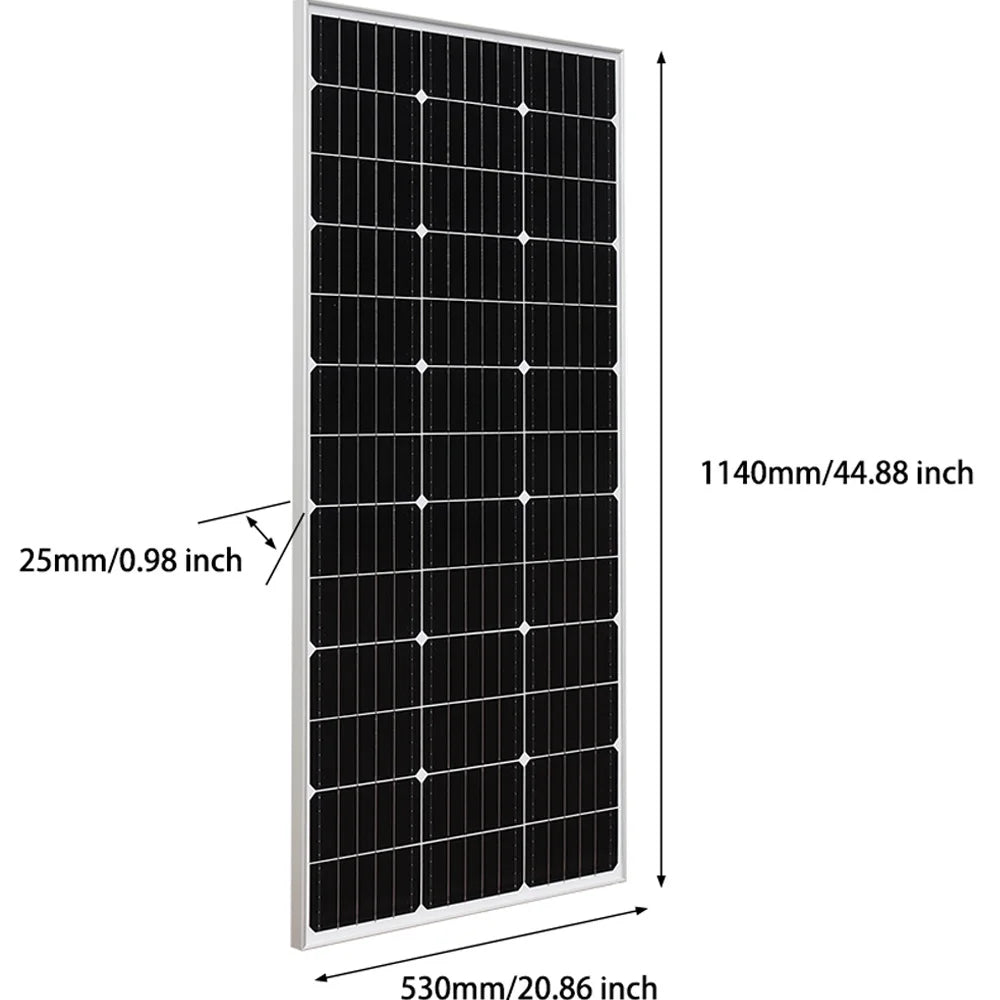 XINPUGUANG Rigid Solar Panel 19.8V 150 Watt Glass Monocrystalline Waterproof Solar Panels Charging 12V 150W Camping/Home/RV