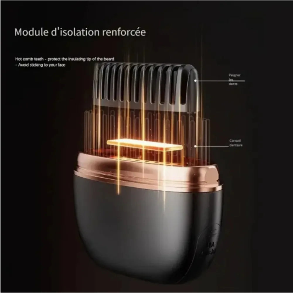 Zimir Rechargeable Hair Straightener Brush With Anti Scalding Design
