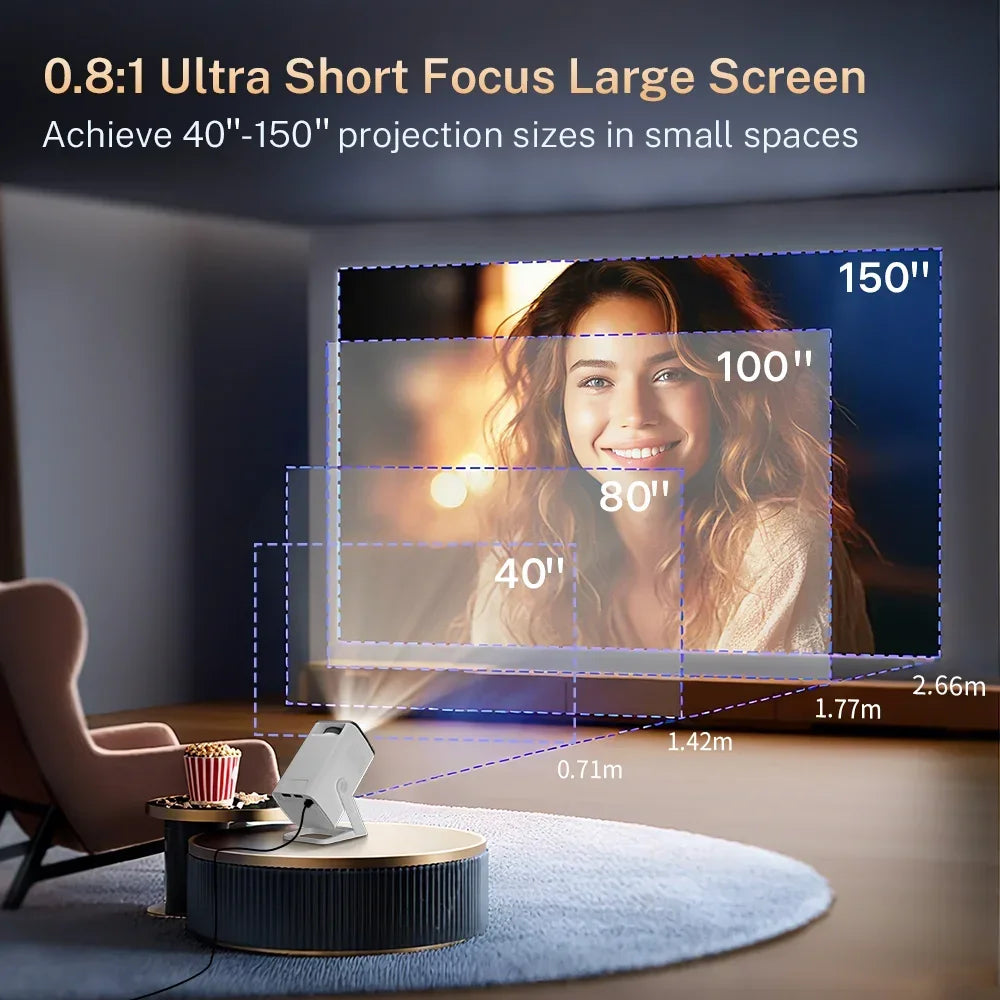 LynCast Portable 1080P Projector With 4K Decoding And WiFi 6