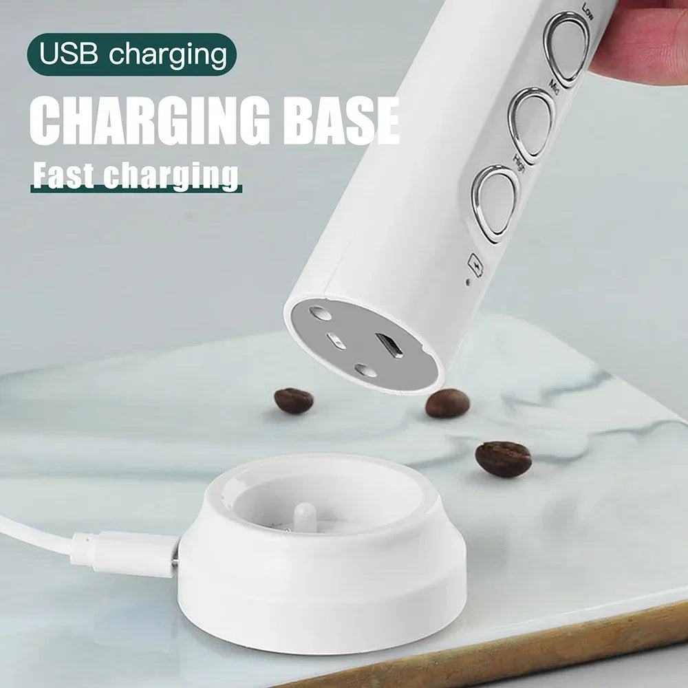 Stonego Rechargeable Milk Frother With Stainless Steel Whisks