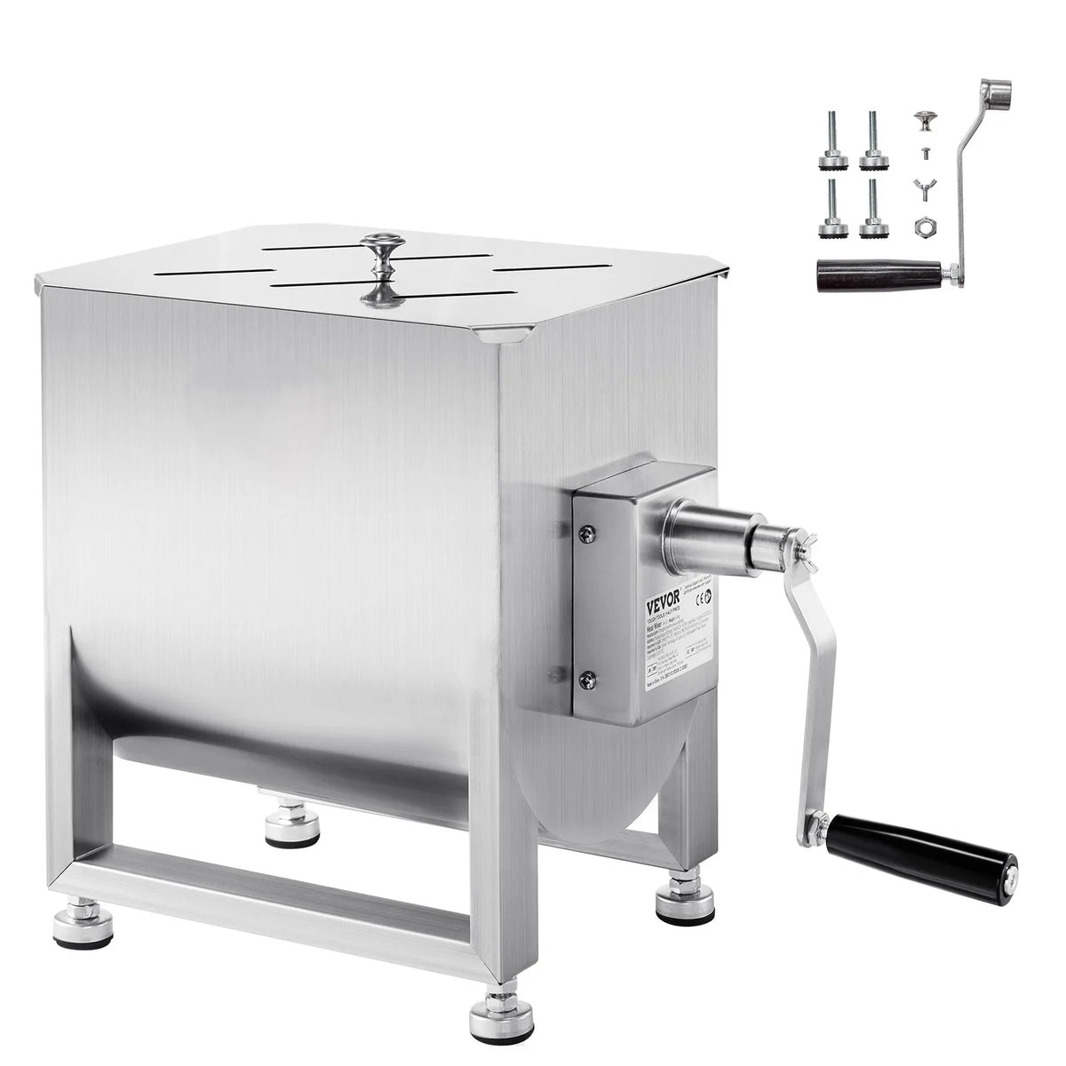 SucceBuy Manual Meat Mixer With Lid And Gear Reducer