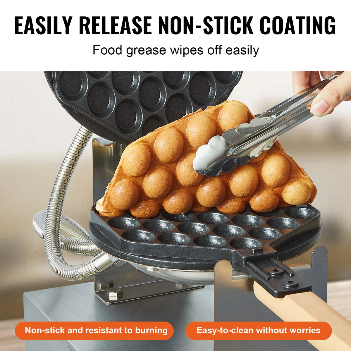 SucceBuy Commercial Bubble Waffle Maker With Temperature Control