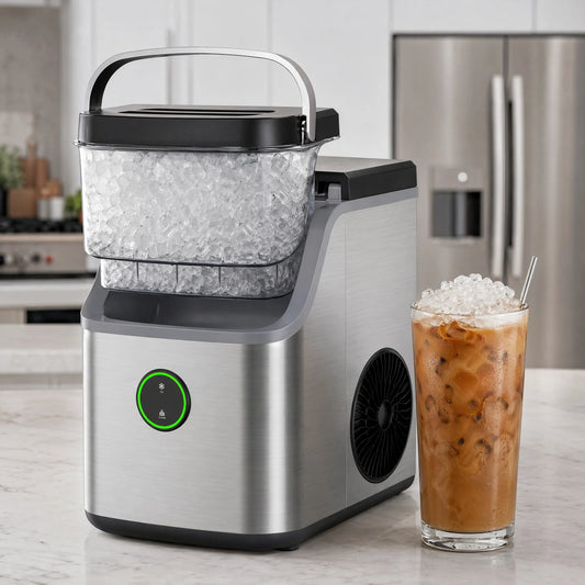 PHILERGO Nugget Ice Maker With Handle And Self Cleaning Function