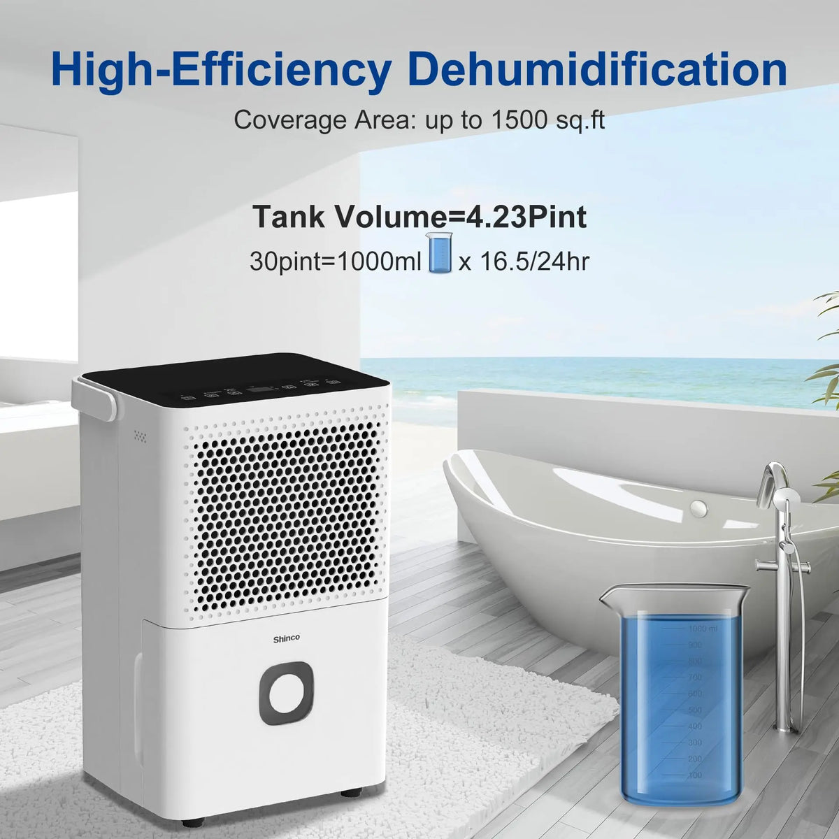 Shinco Home Dehumidifier With Drainage And Humidity Control