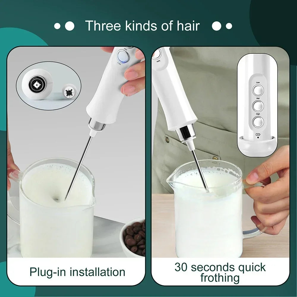Stonego Rechargeable Milk Frother With Stainless Steel Whisks