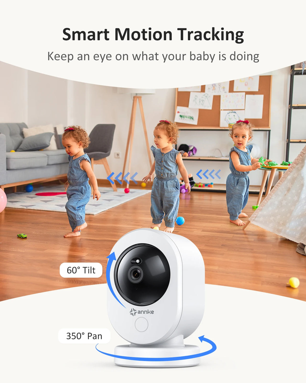 ANNKE 6MP Dual-Band WiFi Security Camera, 2.4G/5GHz Wireless PTZ with Human Detection, Auto Tracking, Two-Way Audio, 6m Night Vision