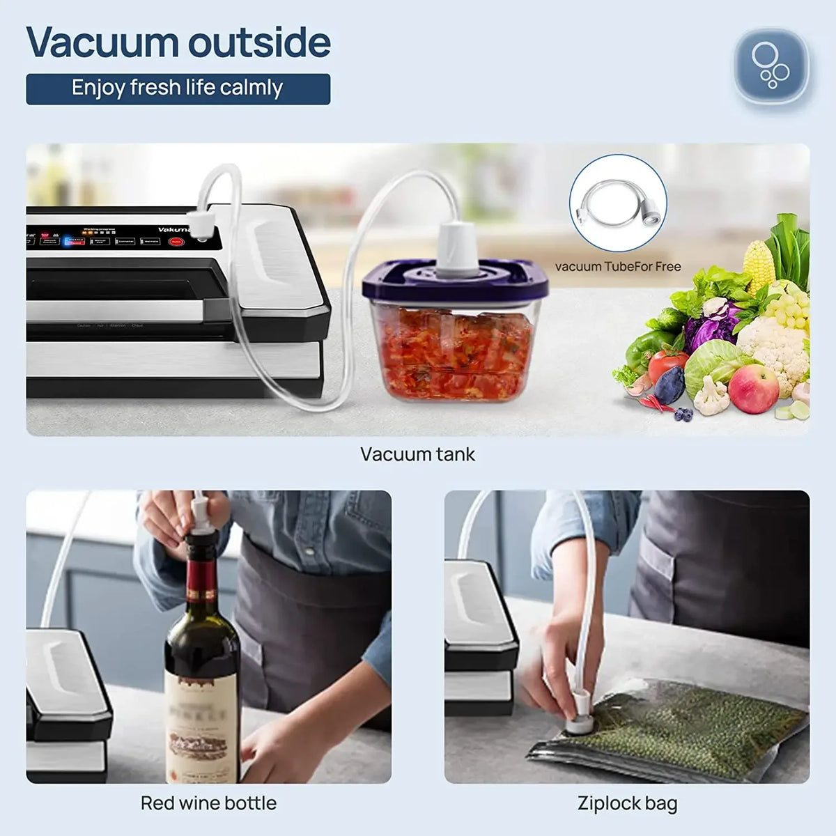 Vakumar Automatic Commercial Food Vacuum Sealer Packaging Machine