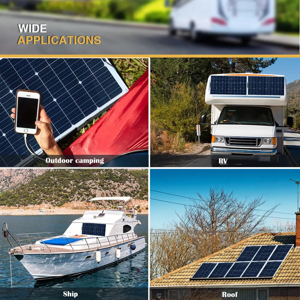 18V Flexible Solar Panels 50W 100W 120W Solar Balcony Photovoltaic Panel for Home Car Boat Camper 12V Battery Charger Waterproof
