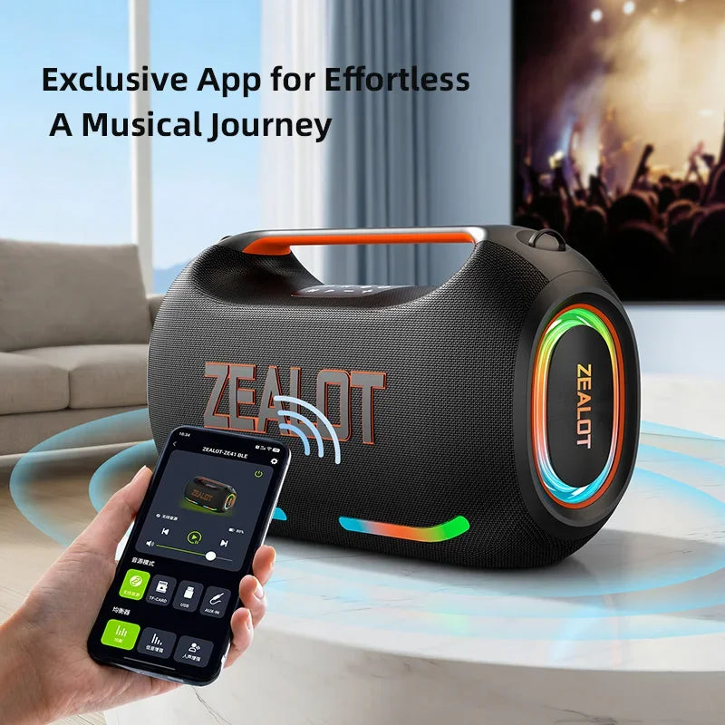 ZEALOT 300W Portable Bluetooth Speaker TWS Subwoofer Waterproof Design