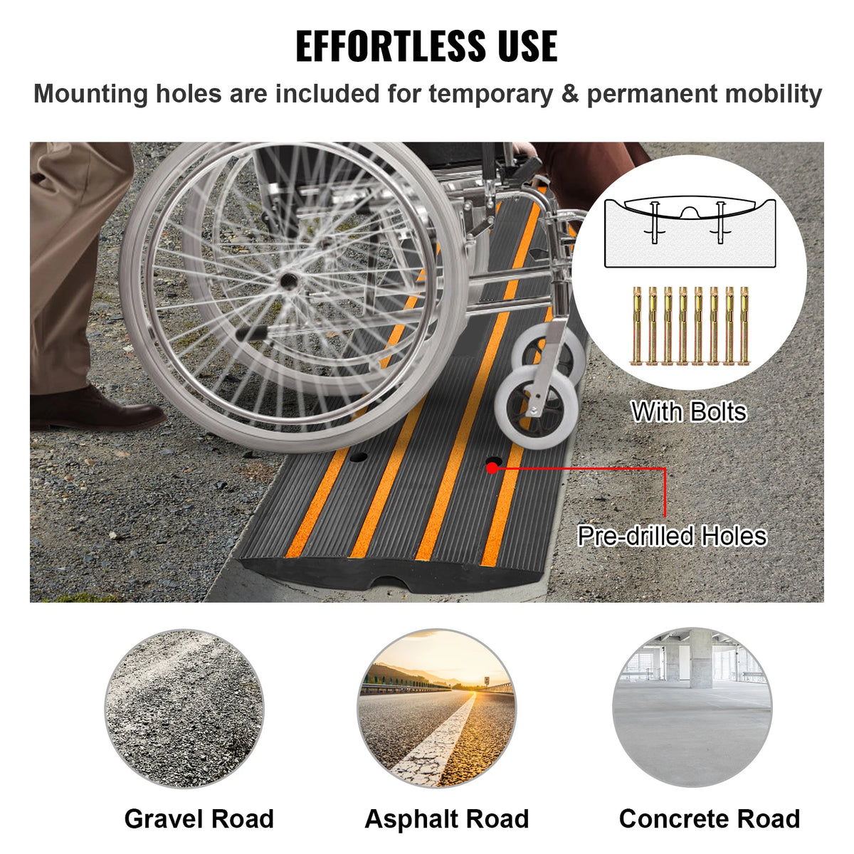 SucceBuy 1/2/3  Cable Protector Ramp Curb Rubber Driveway Threshold Bridge Expandable Ramps for Loading Dock Garage Sidewalk