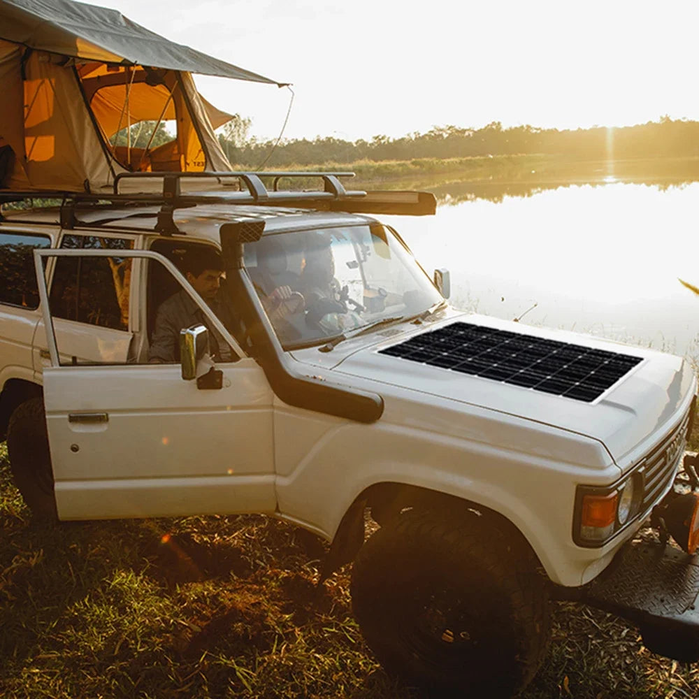 100W Flexible Monocrystalline Solar Panel Waterproof for Car Boat Home 12V Battery Charger