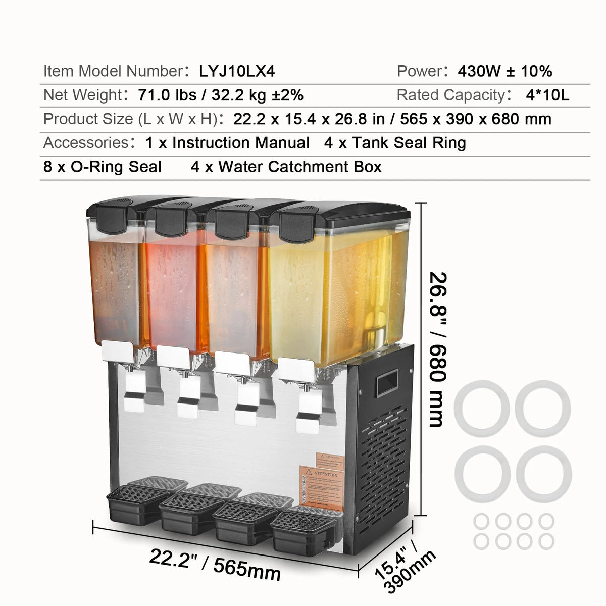 SucceBuy Commercial Beverage Dispenser For Iced Tea And Juice Machine