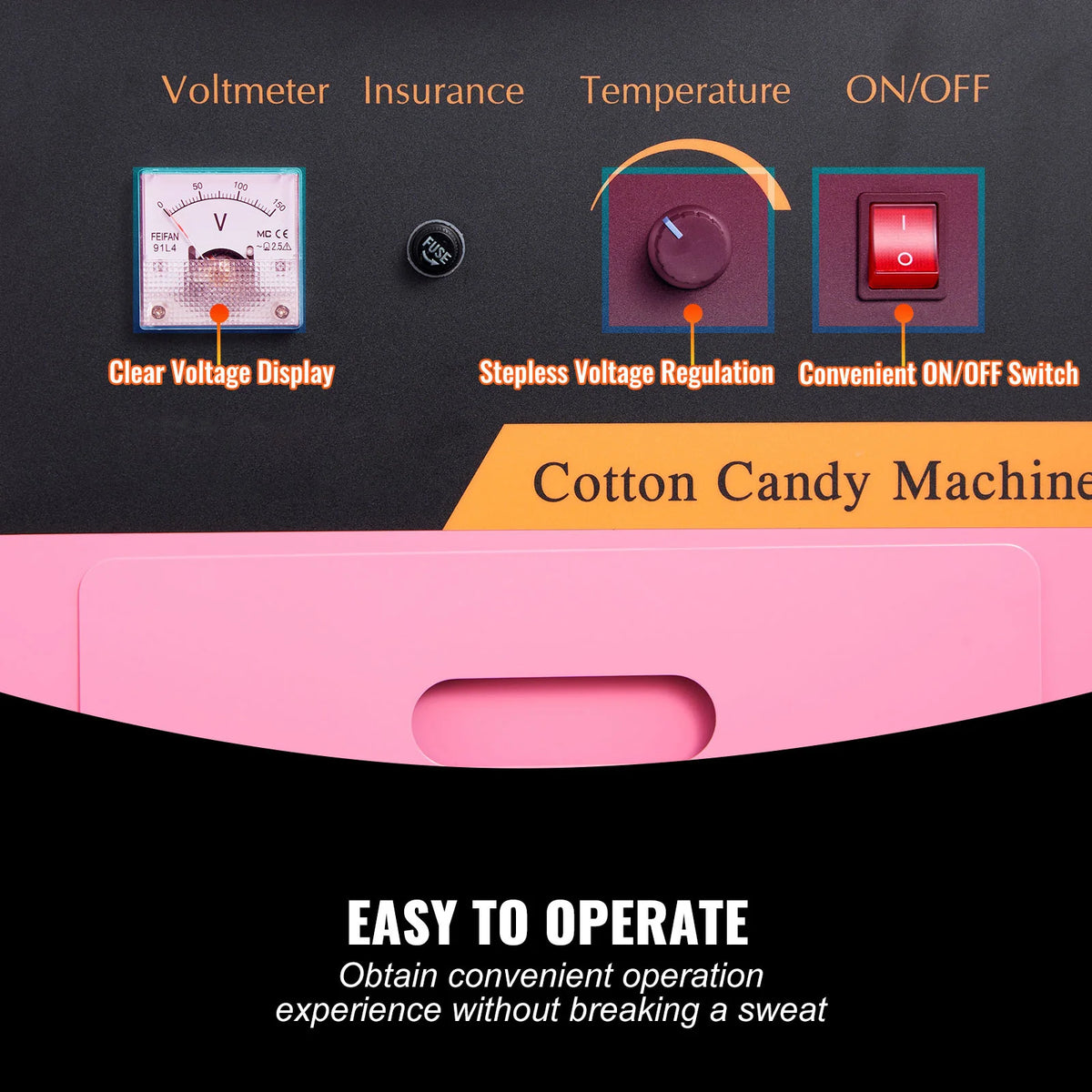 SucceBuy Commercial Electric Cotton Candy Machine With Stainless Steel Bowl