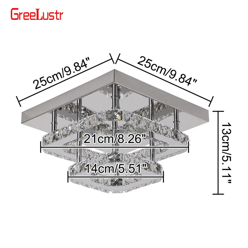 GreeLustr Crystal LED Ring Chandelier Modern Ceiling Light