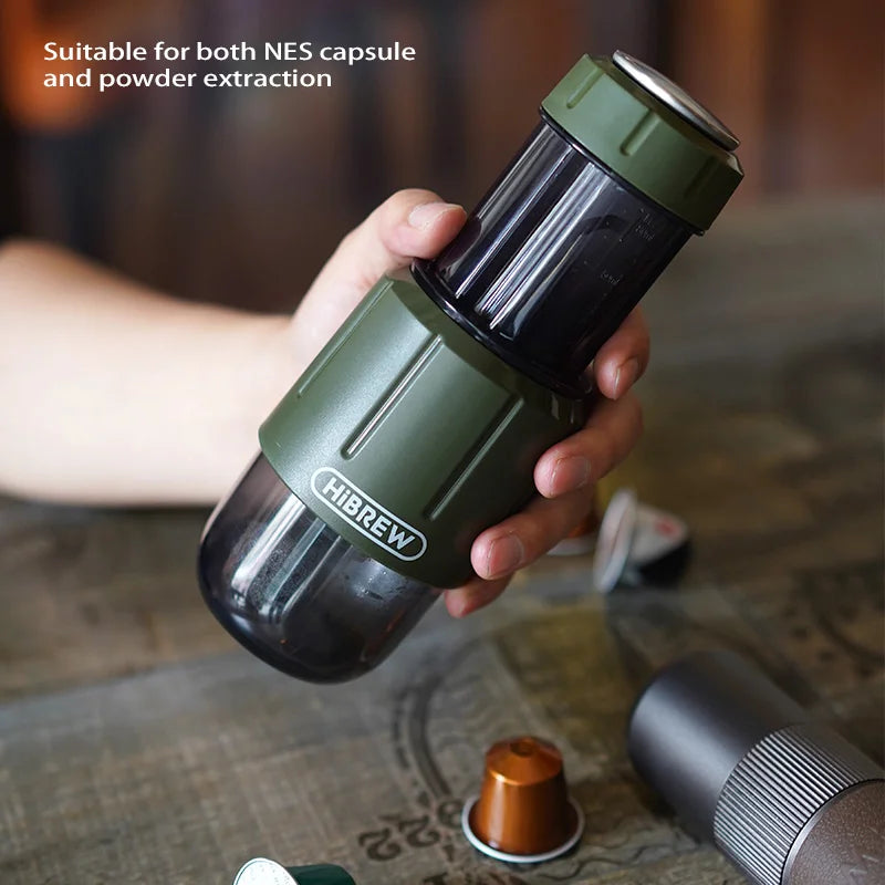 HiBREW Portable Manual Espresso Maker For Capsules And Ground Coffee