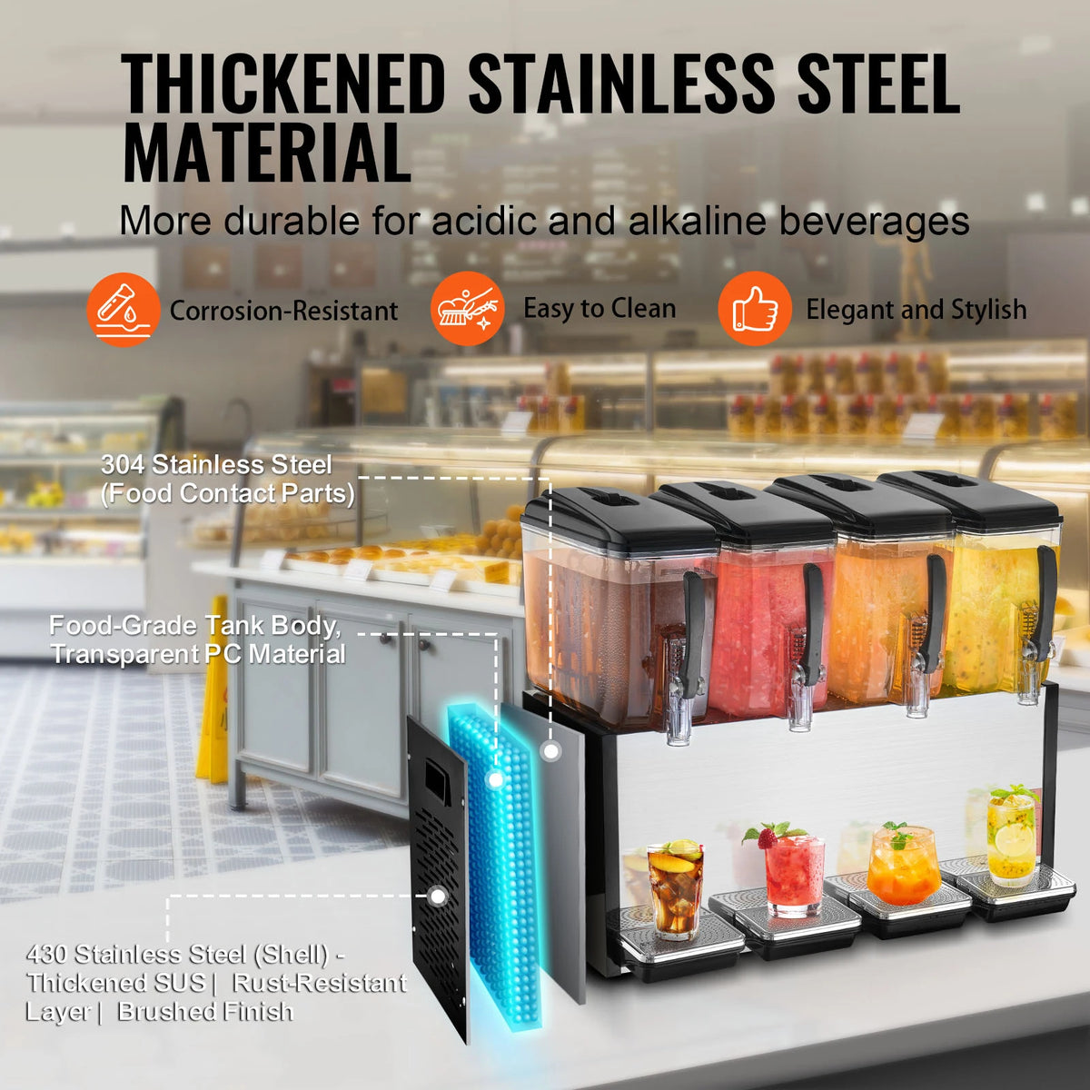 SucceBuy Commercial Beverage Dispenser For Iced Tea And Juice Machine