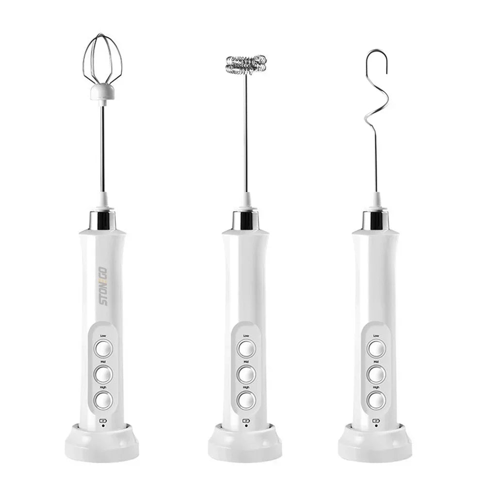 Stonego Rechargeable Milk Frother With Stainless Steel Whisks