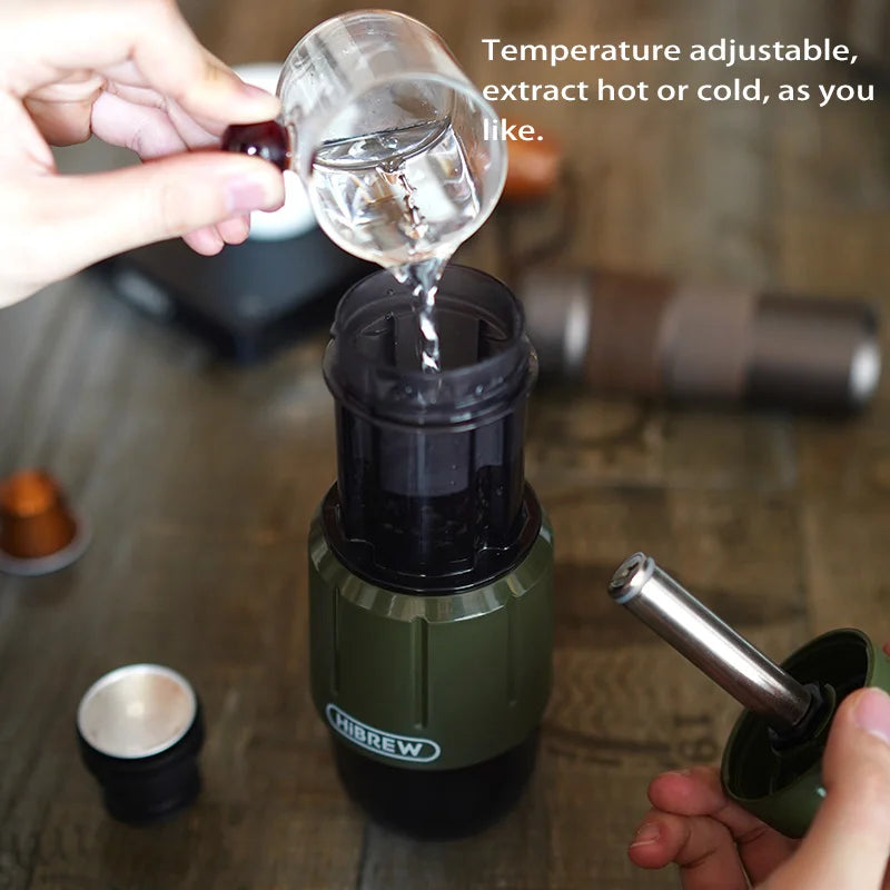 HiBREW Portable Manual Espresso Maker For Capsules And Ground Coffee