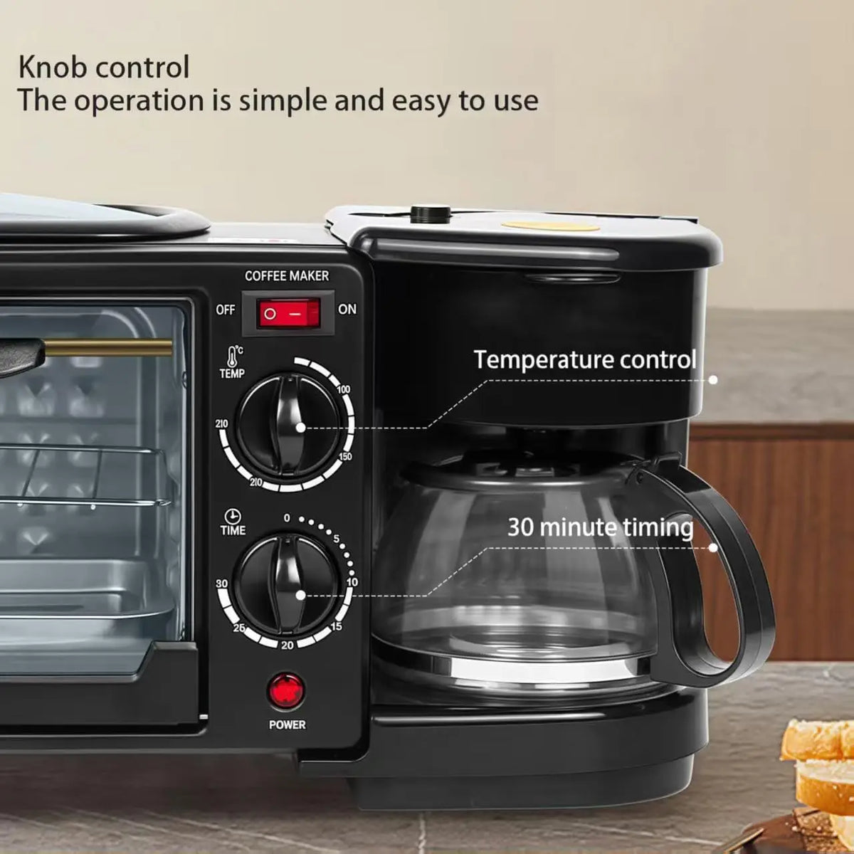 3 In 1 Breakfast Station Oven Coffee Maker And Skillet