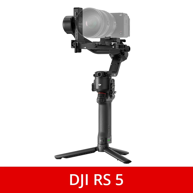 DJI RS 5 Gimbal Stabilizer for Camera, Canon/Sony/Nikon/Fujifilm | Fine-Tuning Knobs, 2nd-Gen Automated Axis Locks, Quick-Open Tripod, Z-Axis Indicator