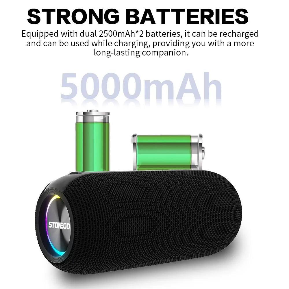 STONEGO Cyberpunk Wireless Bluetooth Speakers With RGB LED Lighting