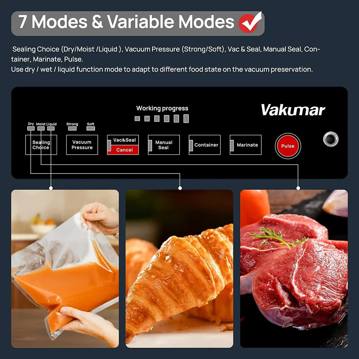Vakumar Automatic Commercial Food Vacuum Sealer Packaging Machine