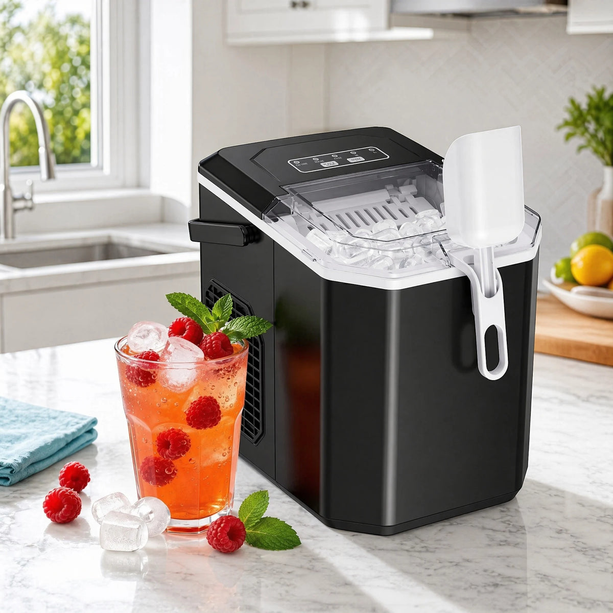 PHILERGO Countertop Ice Maker With Self Cleaning Function