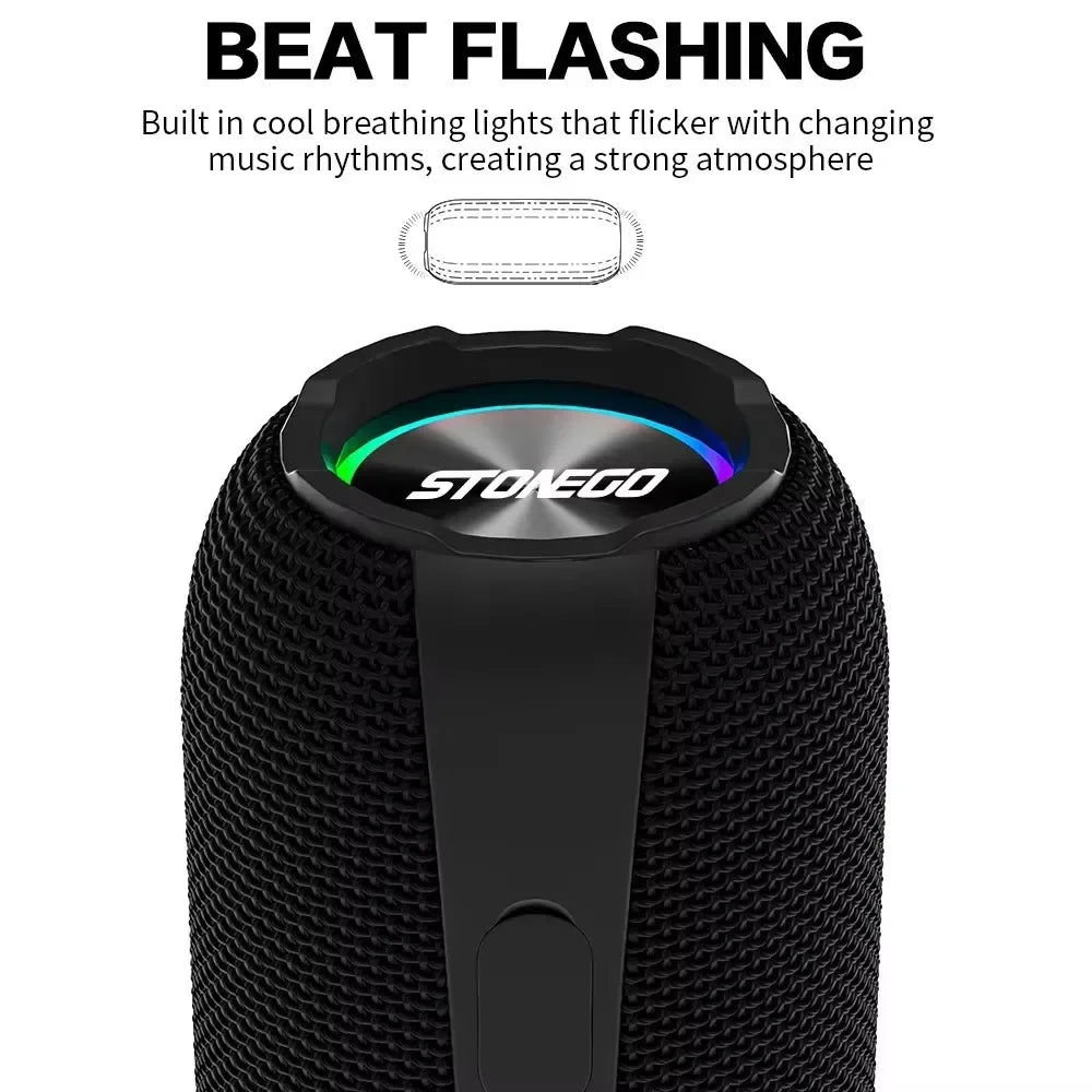 STONEGO Cyberpunk Wireless Bluetooth Speakers With RGB LED Lighting