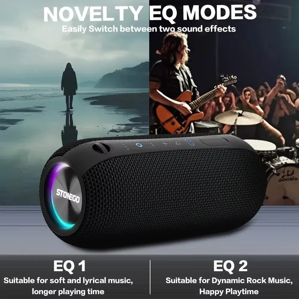 STONEGO Cyberpunk Wireless Bluetooth Speakers With RGB LED Lighting