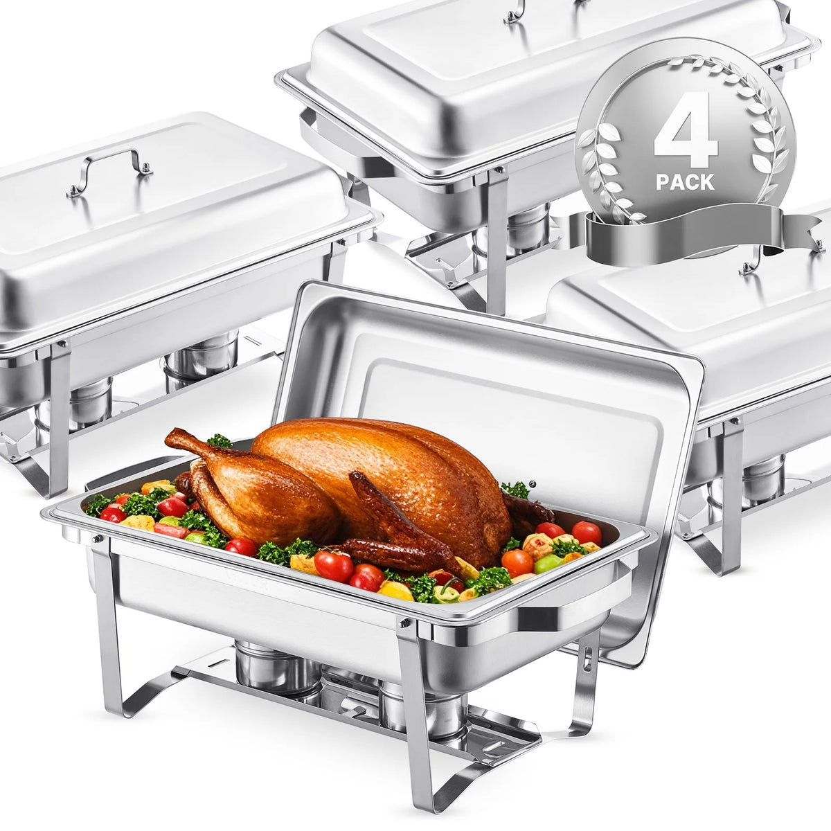 SucceBuy Stainless Steel Chafing Dish Buffet Catering Server Set