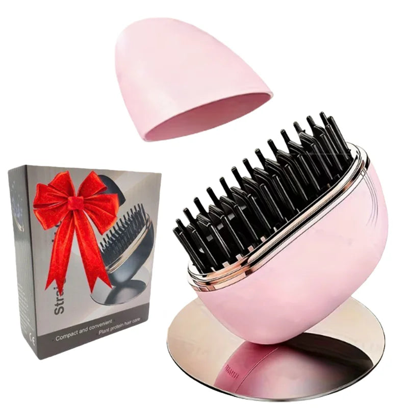 Zimir Rechargeable Hair Straightener Brush With Anti Scalding Design