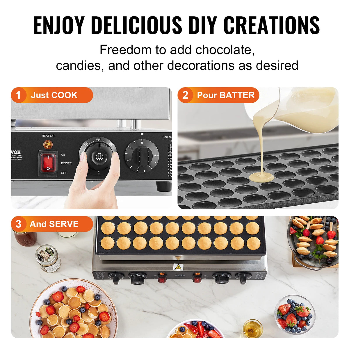 SucceBuy Commercial Dutch Pancake Maker With Dual Control