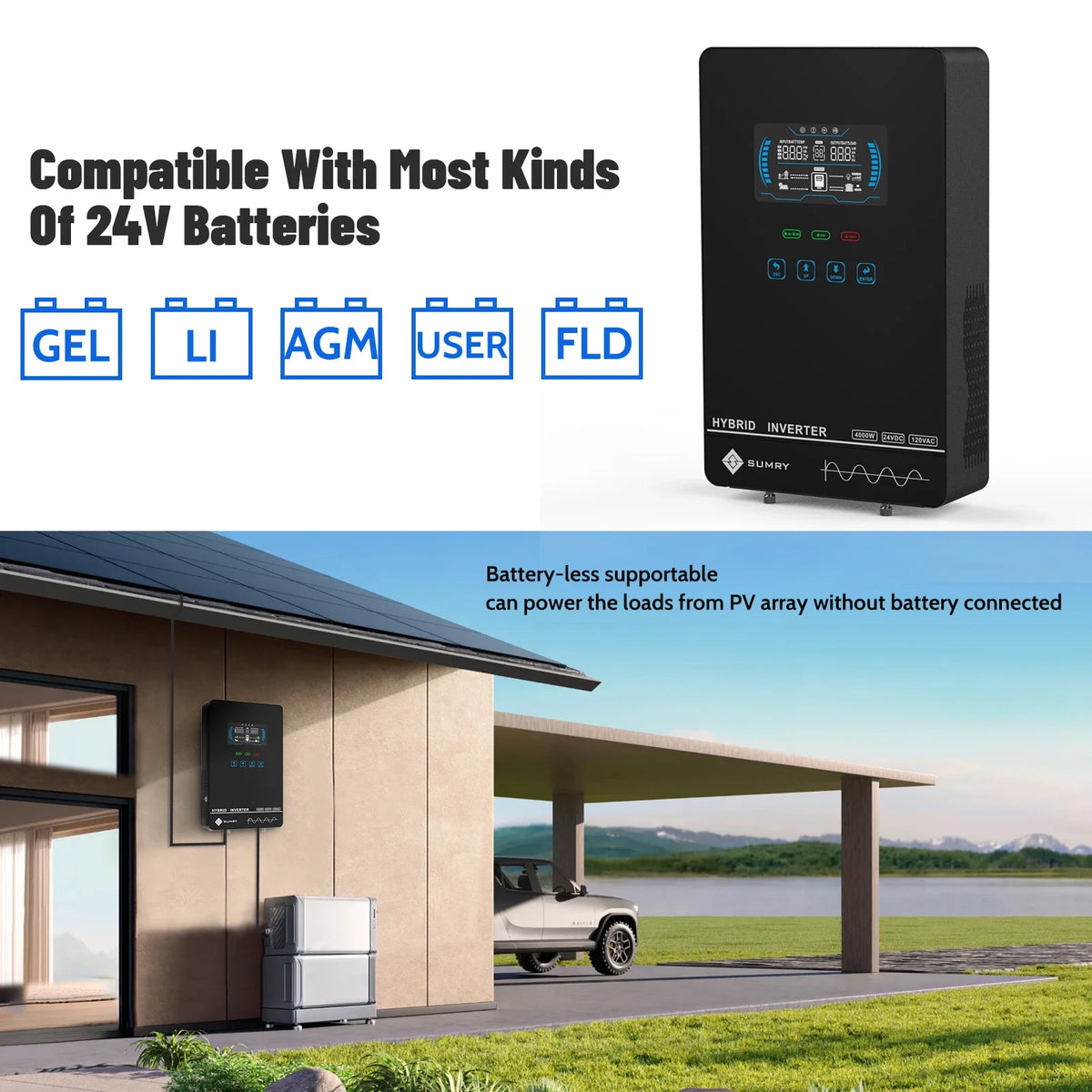 Sumry Hybrid Solar Inverter With Pure Sine Wave MPPT Charger