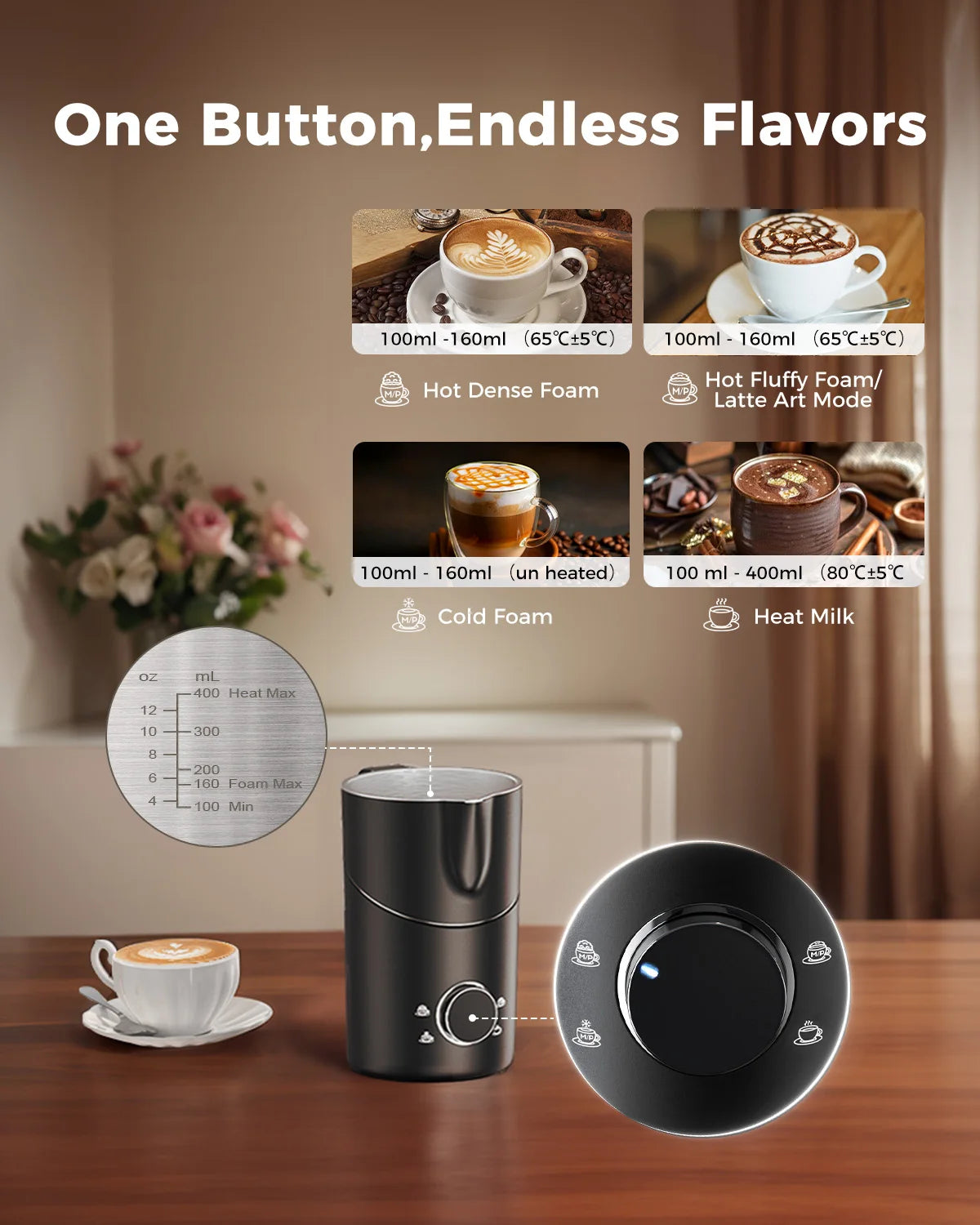 UHOST Electric Milk Frother And Steamer For Coffee