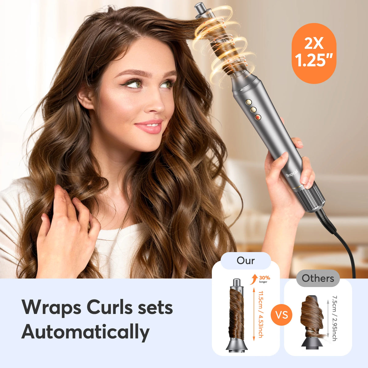 BOPCAL Hair Dryer Hot Air Brush With Anion Styling Function