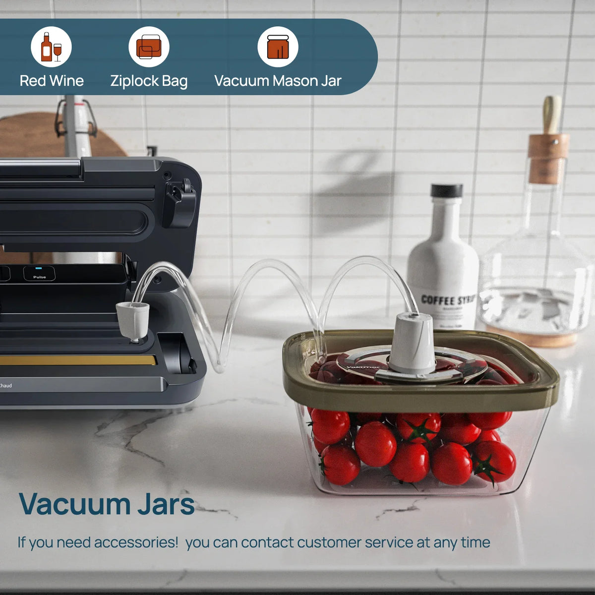 Vakumar Automatic Vacuum Sealer Machine With Easy Locking Handle