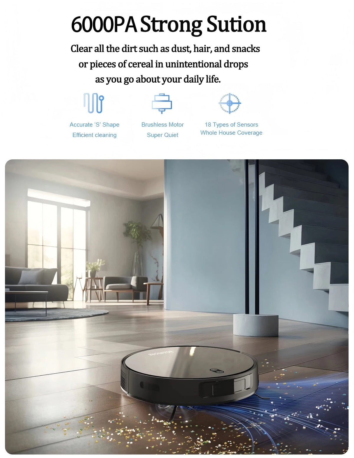 BOAIMORE Smart Mapping Robot Vacuum and Mop With Self Charging