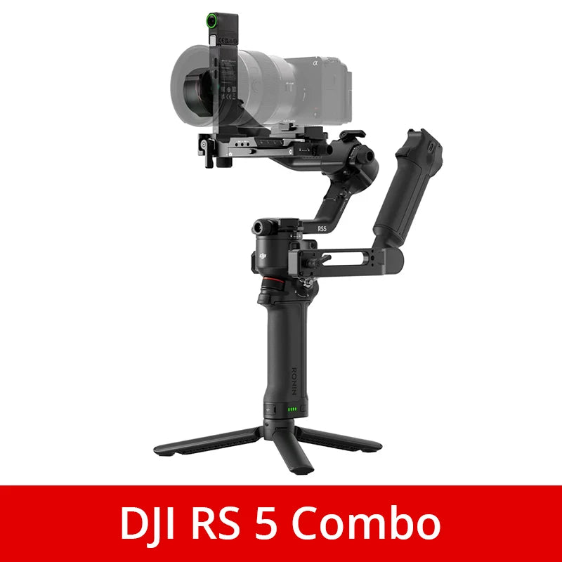 DJI RS 5 Combo | 3-Axis Pro Gimbal for DSLR & Mirrorless | Includes Intelligent Tracking & Briefcase Handle | 1H Charge, 14H Standby