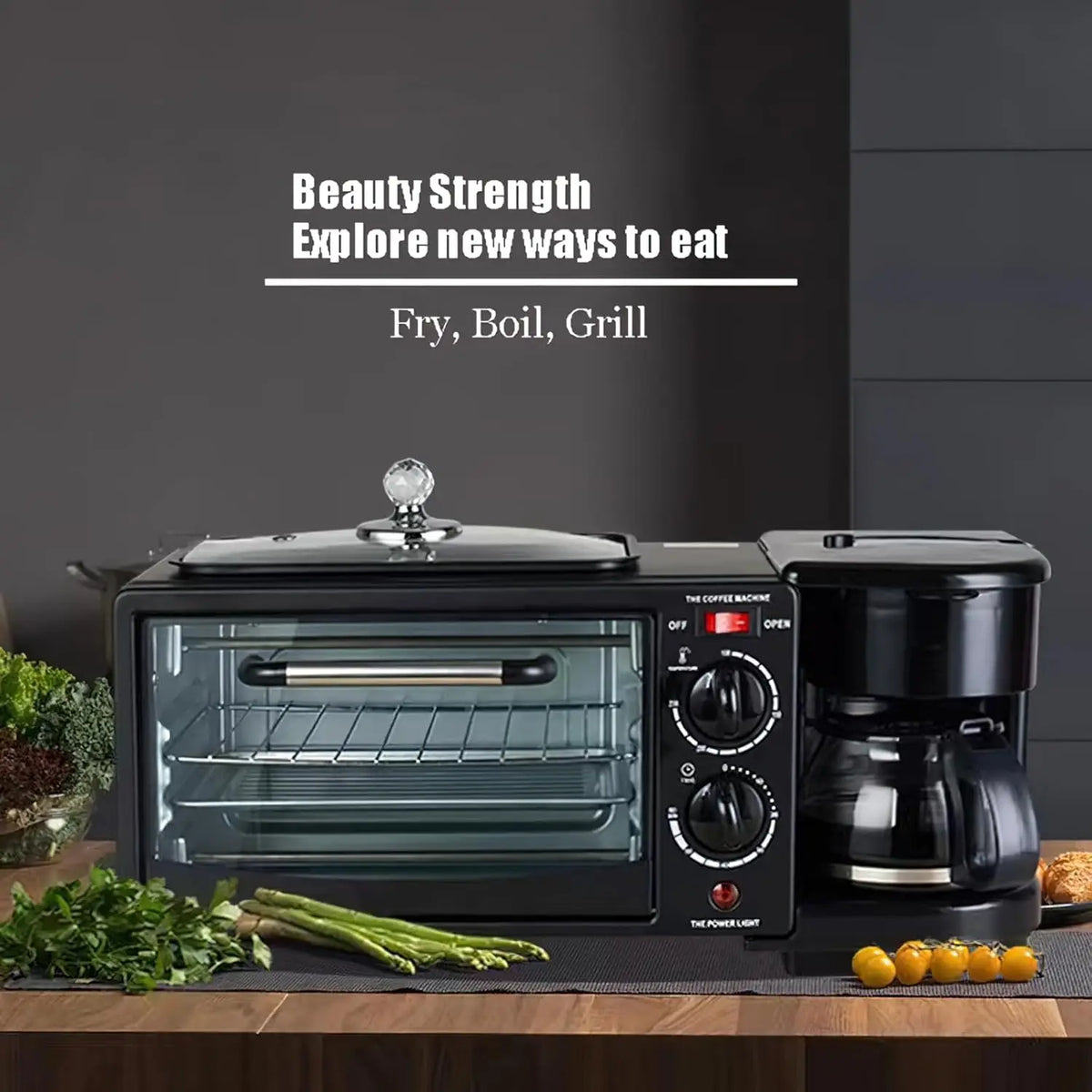 3 In 1 Breakfast Station Oven Coffee Maker And Skillet