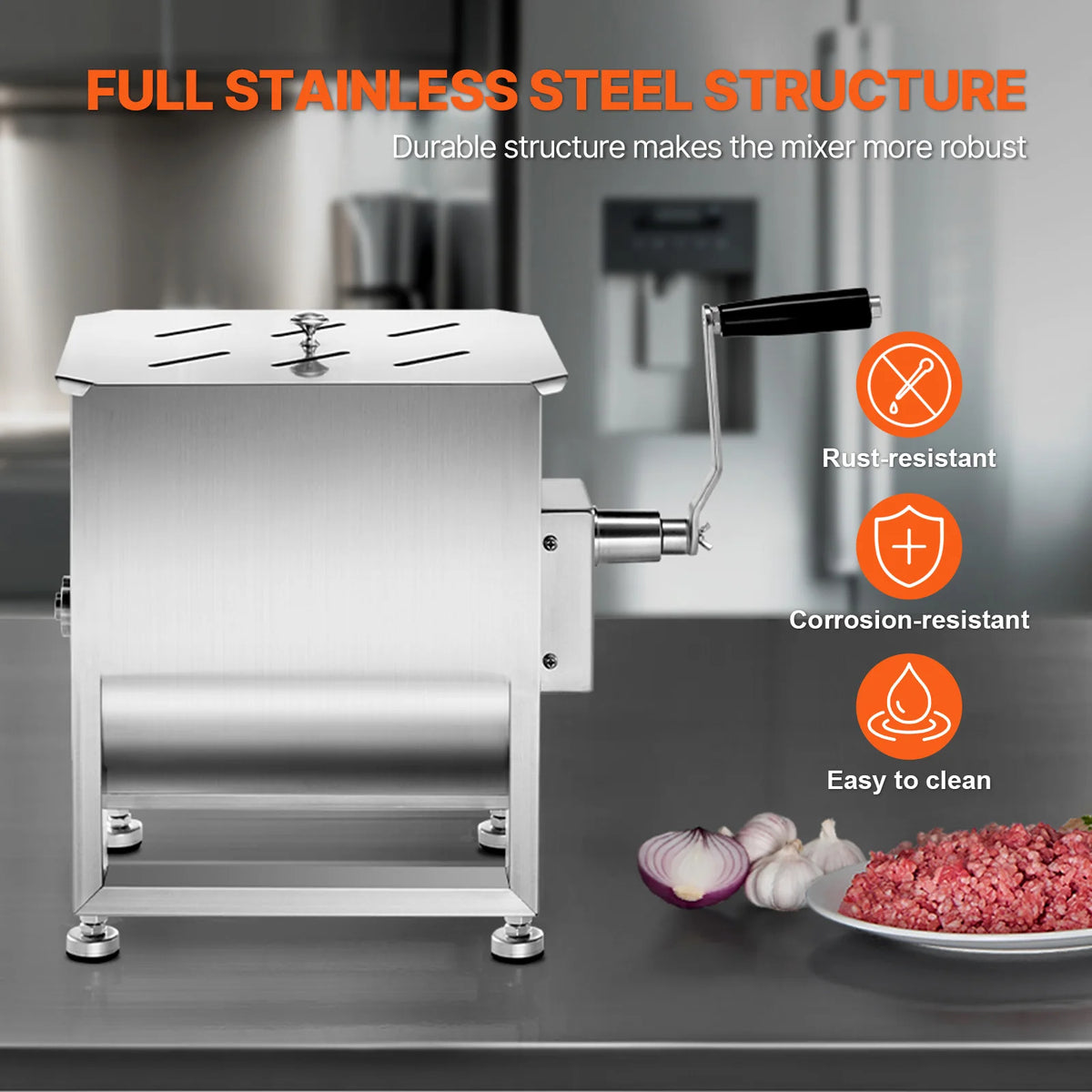 SucceBuy Manual Meat Mixer With Lid And Gear Reducer