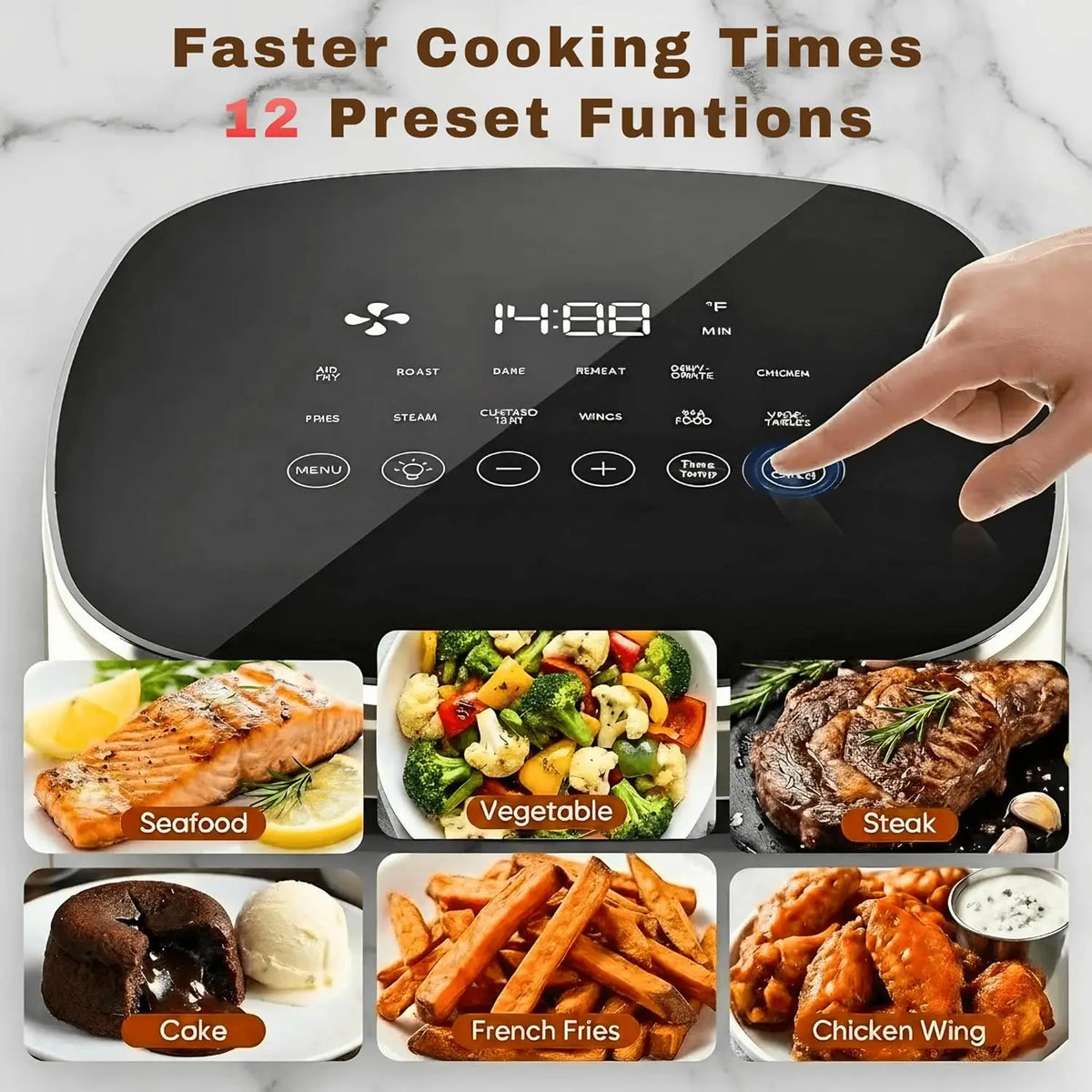 12 Function Air Fryer Oven With Clear Viewing Window