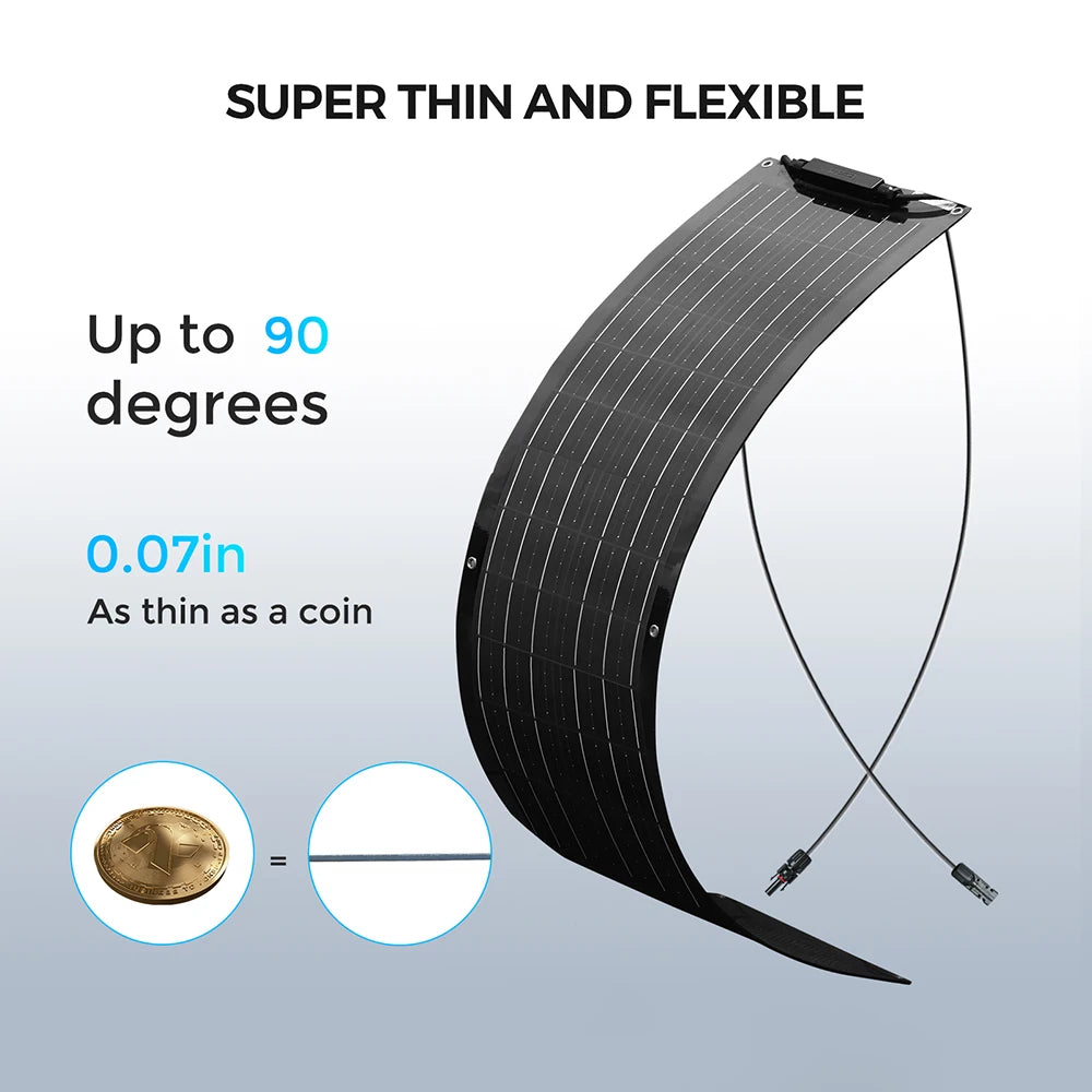 1-2pcs 50W Solar Panel Kit Complete 100W 12V High Efficiency Mono Cell Flexible Solar Panels With Charge Controller PV Cable