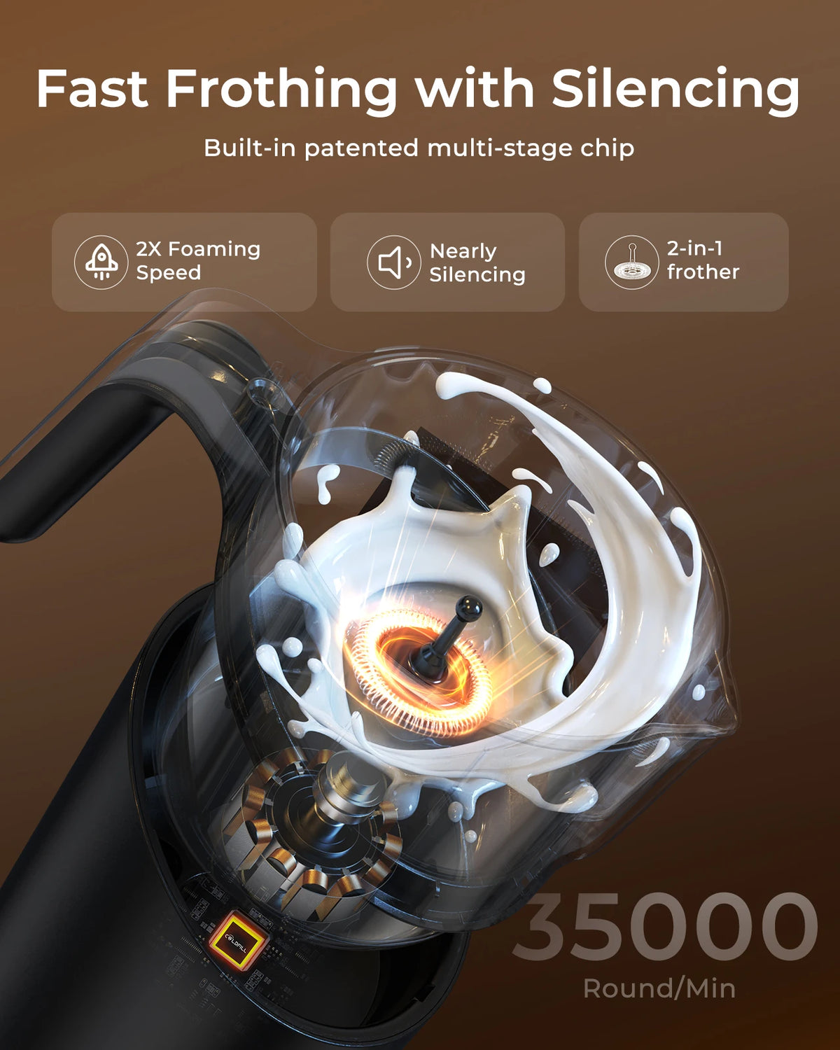 UHOST Electric Milk Frother And Steamer For Coffee
