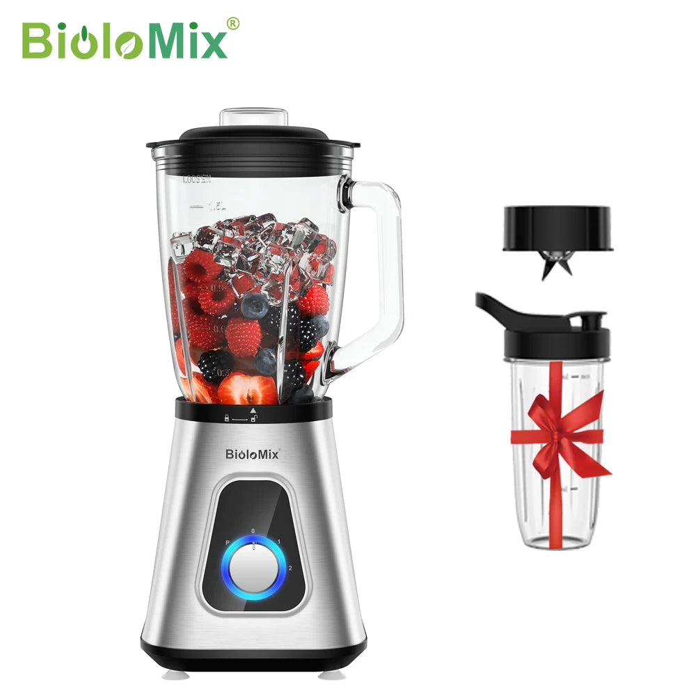 BioloMix Smoothie Blender With Glass Jar For Frozen Drinks